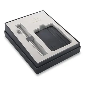 Parker Sonnet Stainless Steel CT Długopis kulkowy, eleganckie pudełko z etui na karty
